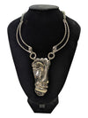 Metal Half Face Necklace