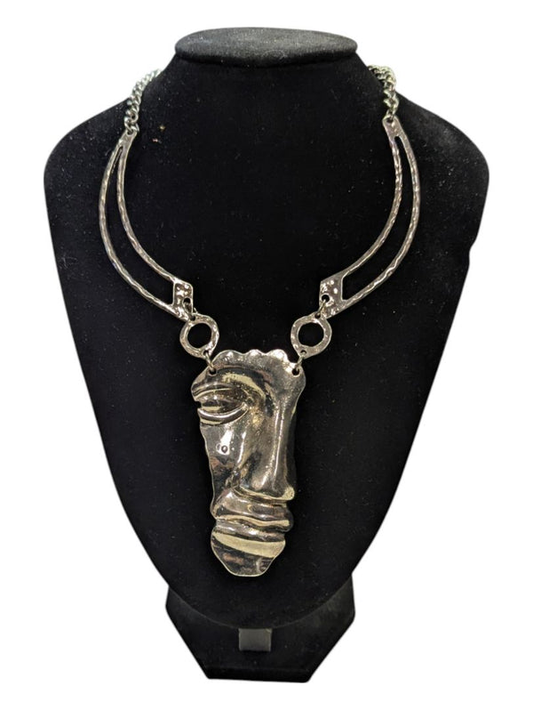 Metal Half Face Necklace