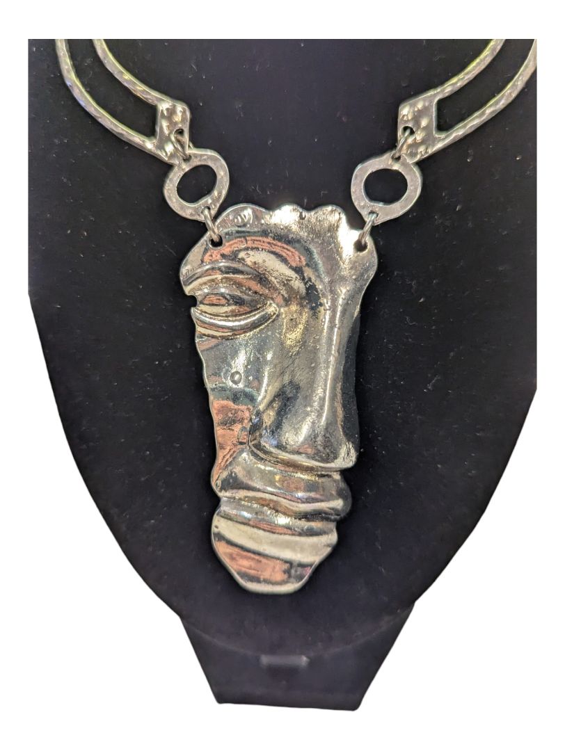 Metal Half Face Necklace