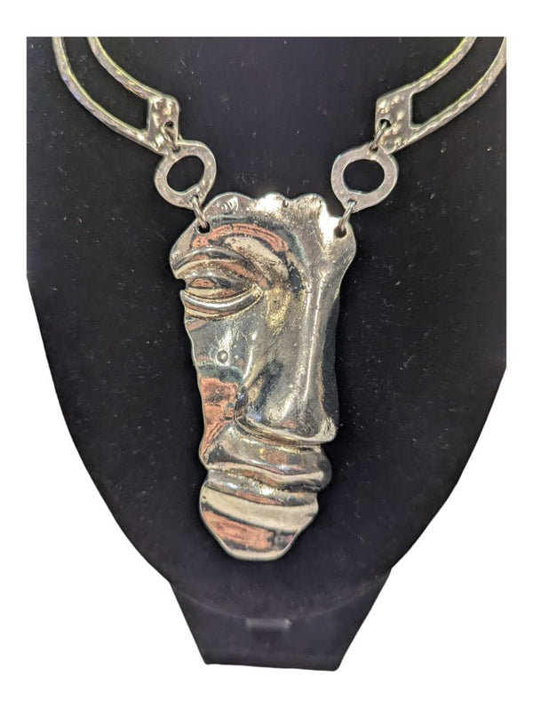 Metal Half Face Necklace