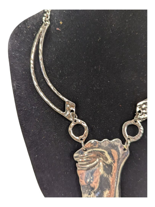 Metal Half Face Necklace