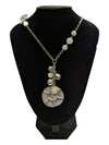 Fashion Necklace w/ Pearl and Slivertone Pendant