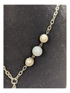 Fashion Necklace w/ Pearl and Slivertone Pendant