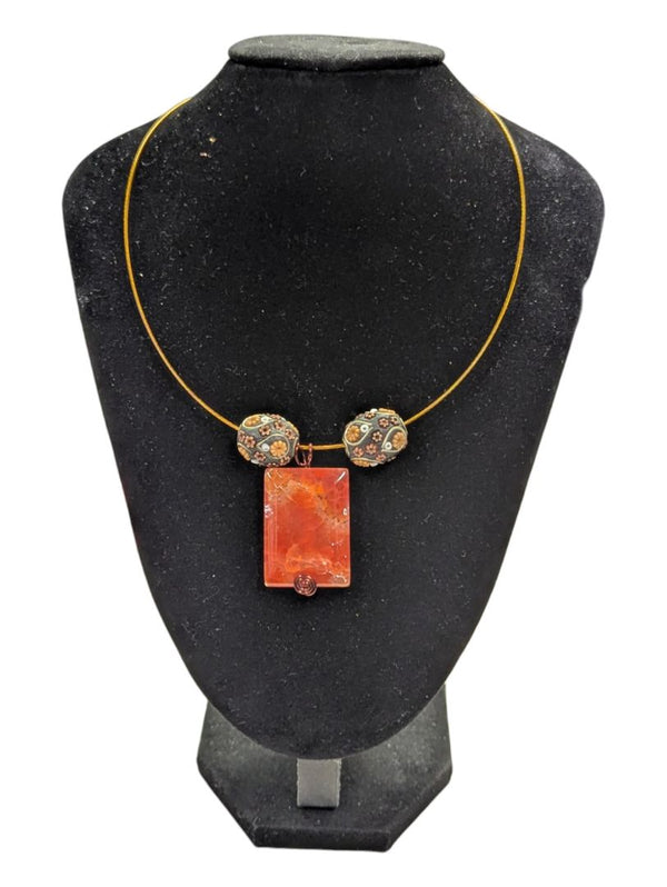 Red Stone Pendant Necklace