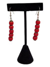 Red Beads Drop Earrings