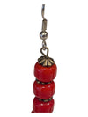 Red Beads Drop Earrings