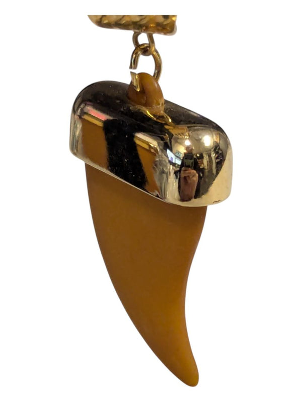 Brass Tone Horn Shaped Earrings