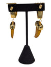 Brass Tone Horn Shaped Earrings