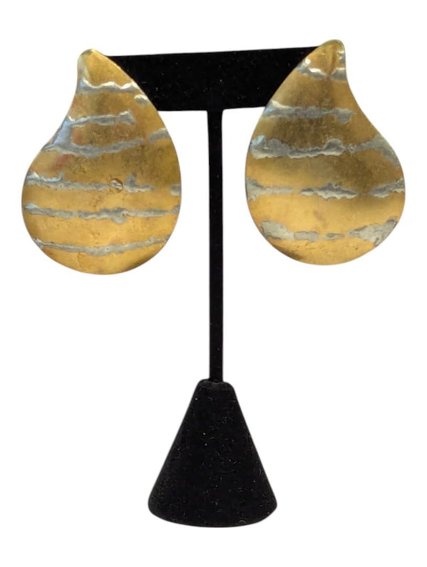 Metallic Teardrop Shaped Earrings