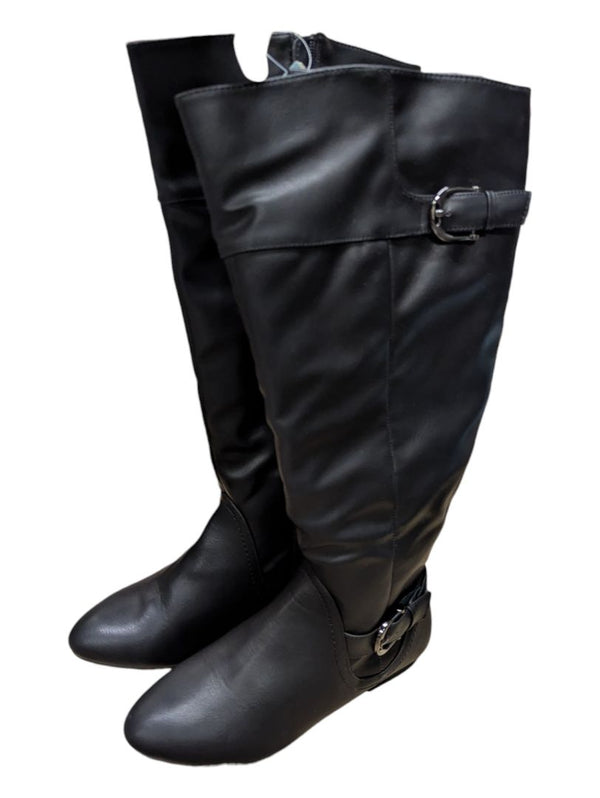 Black Knee High Fashion Boots Tender Tooise Size 7