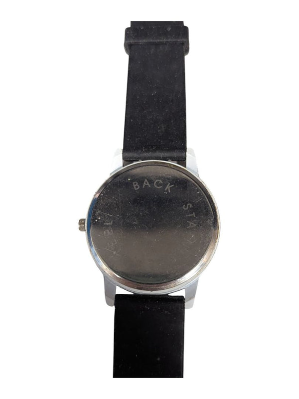 White Stainless Watch w/ Black Rubber Band