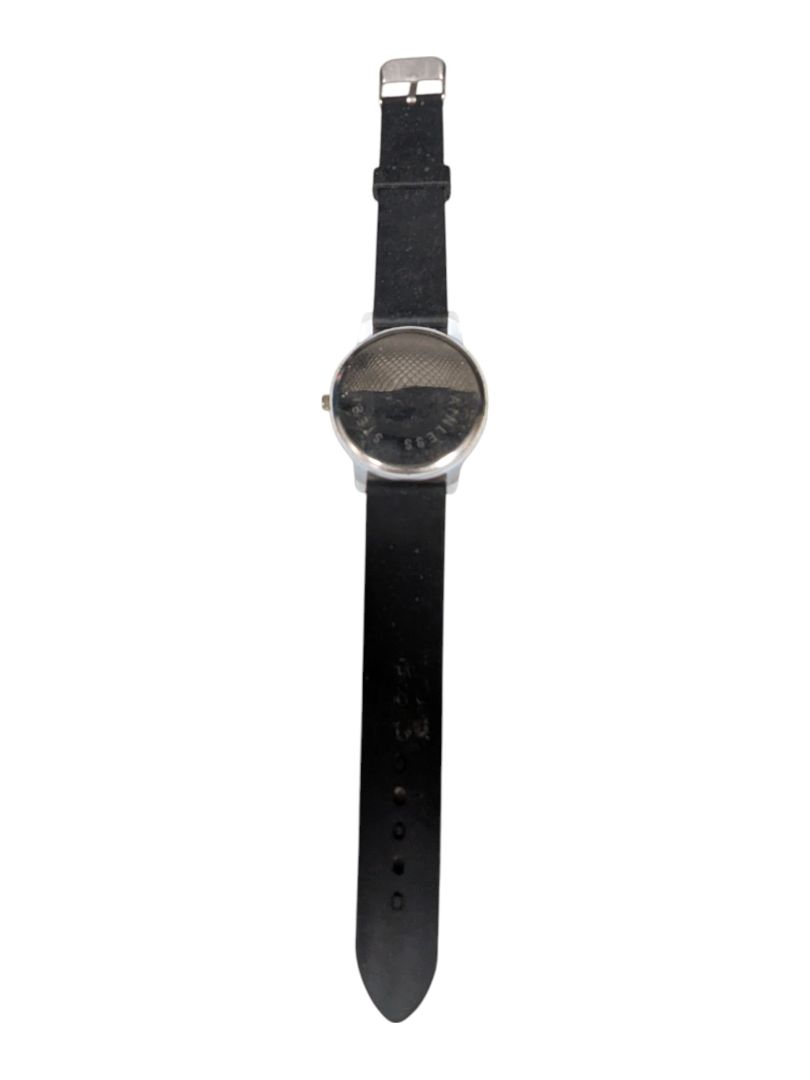 White Stainless Watch w/ Black Rubber Band
