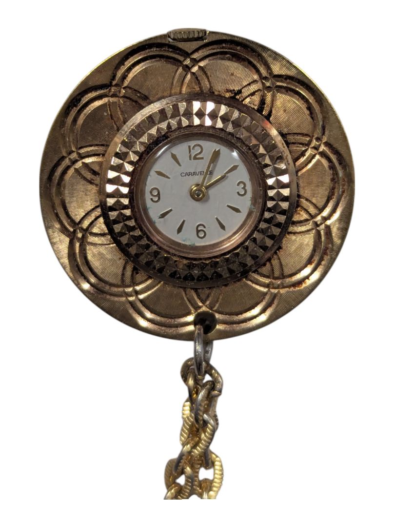 Vintage Caravelle Bulova Gold Tone Pendant Watch