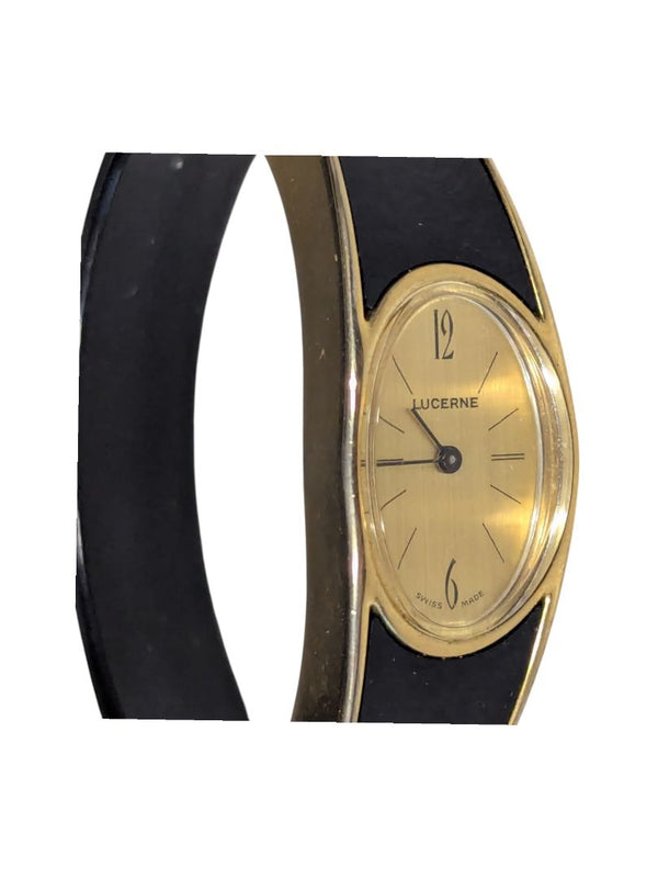 Lucerne Swiss Made Black Bangle Watch