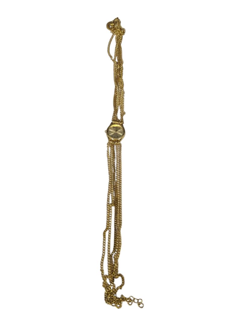 Stainless Yellow Tone Muti-Strap Watch