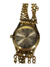 Stainless Yellow Tone Muti-Strap Watch