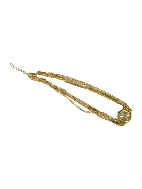 Stainless Yellow Tone Muti-Strap Watch
