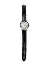Silver Black Croc Patent Crystals Stainless Watch
