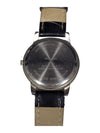 Silver Black Croc Patent Crystals Stainless Watch