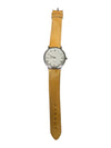 Quartz Stainlesss Watch w/ Yellow Fabric Strap