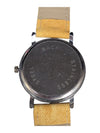 Quartz Stainlesss Watch w/ Yellow Fabric Strap