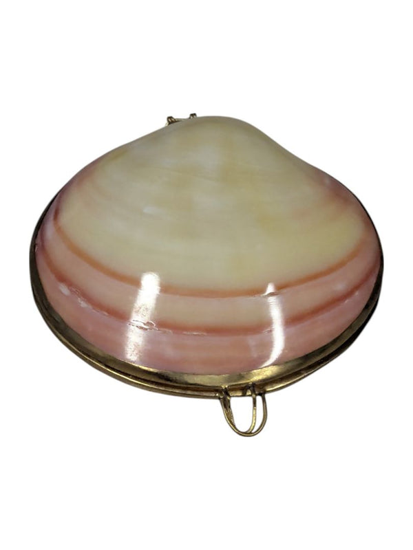 Vintage 1950's Polished Clam Shell Compact