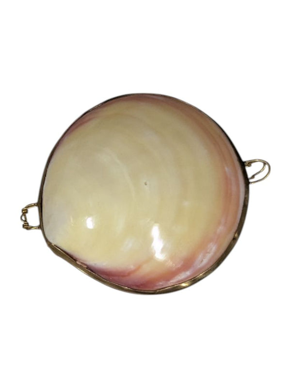 Vintage 1950's Polished Clam Shell Compact
