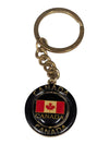 Vintage Canada Flag Flio Spin Metal Key Ring Chain