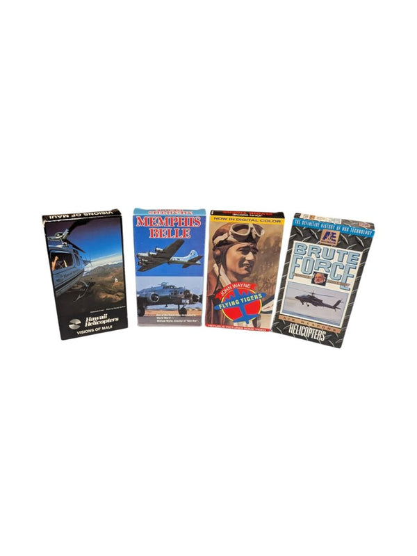 Aviation VHS (Hawaii, Memphis Belle, Flying Tiger, Brute Force)