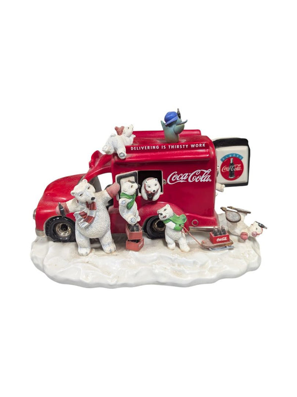 1998 Franklin Mint Coca Cola Always Wind-Up Motion Music Sculpture Truck