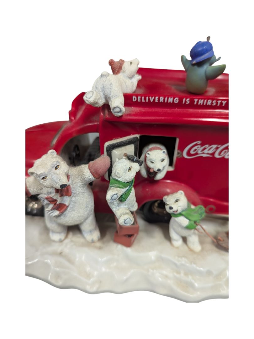 1998 Franklin Mint Coca Cola Always Wind-Up Motion Music Sculpture Truck