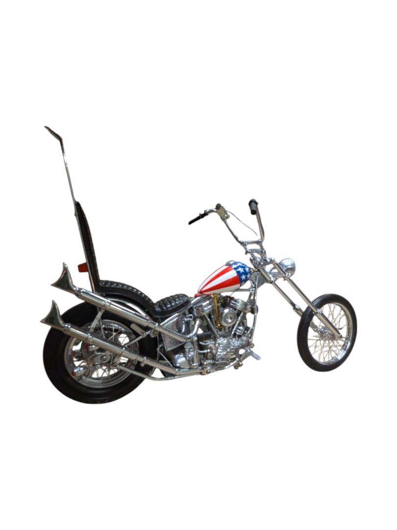 Franklin Mint Harley Davidson Easy Rider Chopper 1:10 Model w/ Display Case, Helmet