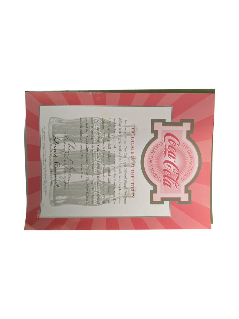 Franklin Mint Coca-Cola Pinball Machine