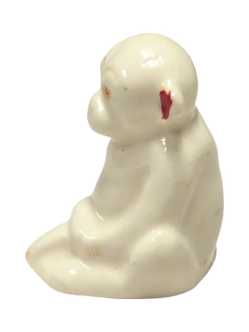Small White Monkey Porcelain Figurine