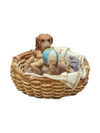Mini Puppy & Kitten in Basket Figurine