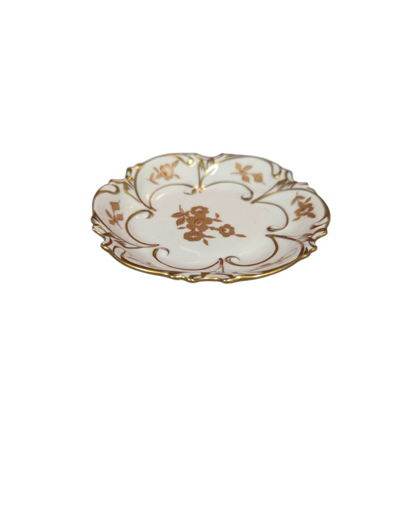 Henneberg Porzellan Small Golden Rim Teacup Plate