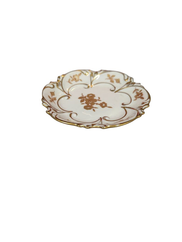 Henneberg Porzellan Small Golden Rim Teacup Plate