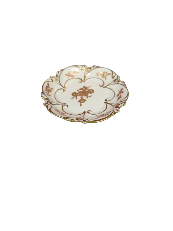 Henneberg Porzellan Small Golden Rim Teacup Plate