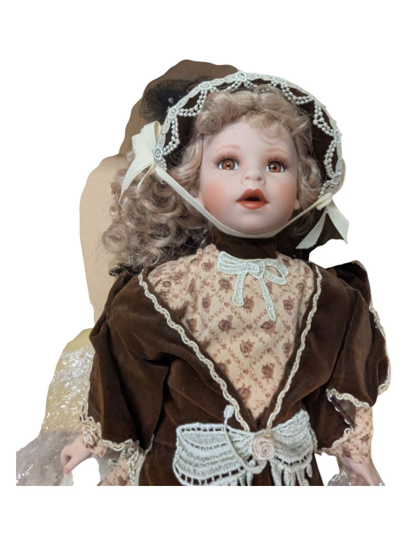 Sarah Franklin Heirloom Dolls Coca-Cola Cradle & Rag Doll