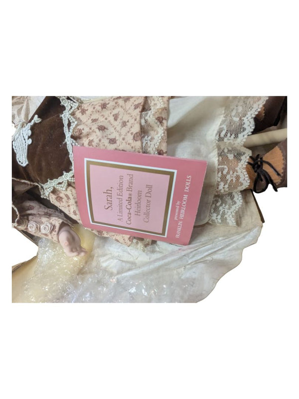 Sarah Franklin Heirloom Dolls Coca-Cola Cradle & Rag Doll