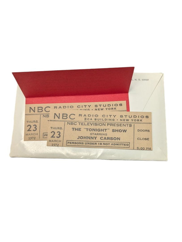 Vintage March 23 1972 NBC Tonight Show Tickets (2)