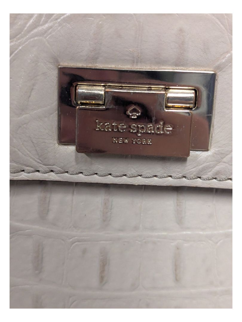 Kate Spade Orchard Valley Oatmeal Croc Embossed Leather Crossbody Bag