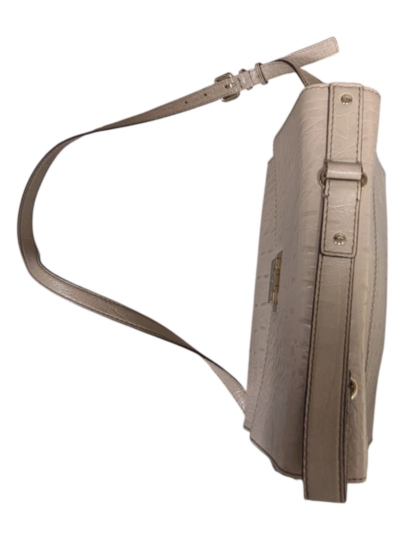 Kate Spade Orchard Valley Oatmeal Croc Embossed Leather Crossbody Bag