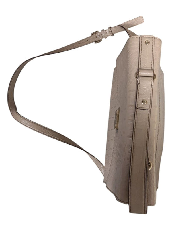 Kate Spade Orchard Valley Oatmeal Croc Embossed Leather Crossbody Bag