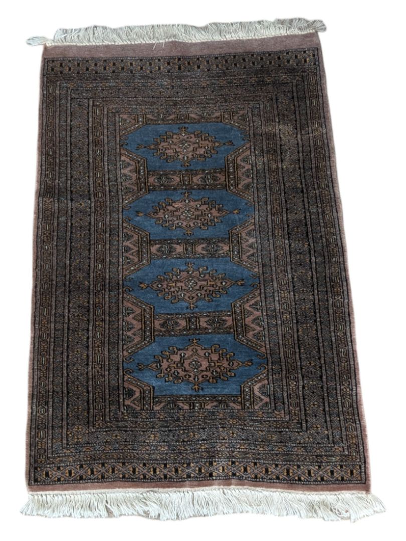 Vintage Afghan Style Fringed Rug 2.5' x 4 Rug