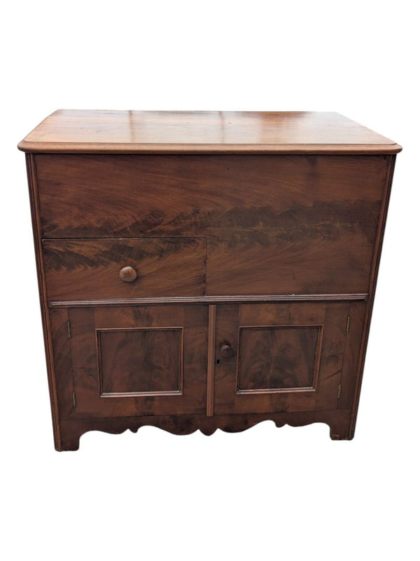 Vintage Wooden Lift-Top Dry Sink Cabinet