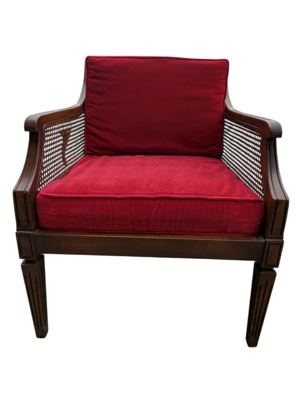 Set of Two Wooden Chairs with Velvet Cushions