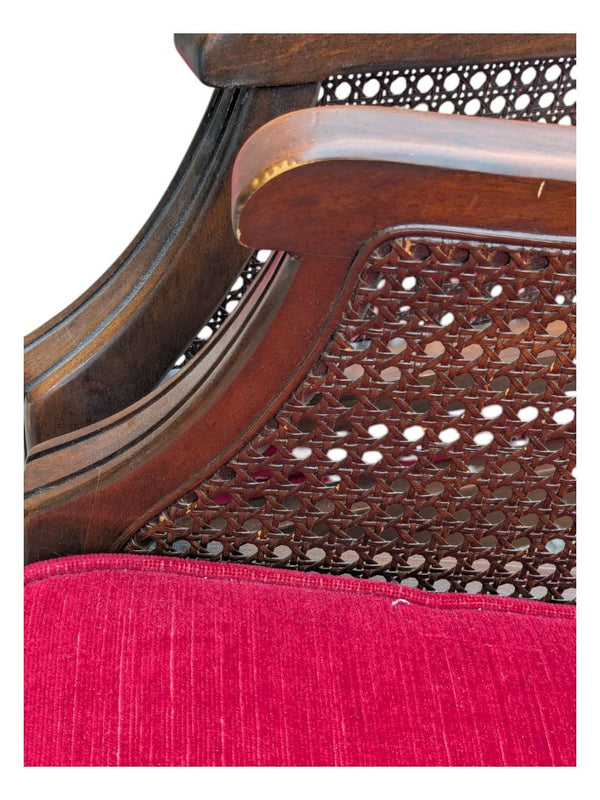 Set of Two Wooden Chairs with Velvet Cushions