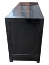 Black Lacquered Wood Credenza w/ Chinese Brass Hardware