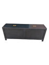 Black Lacquered Wood Credenza w/ Chinese Brass Hardware